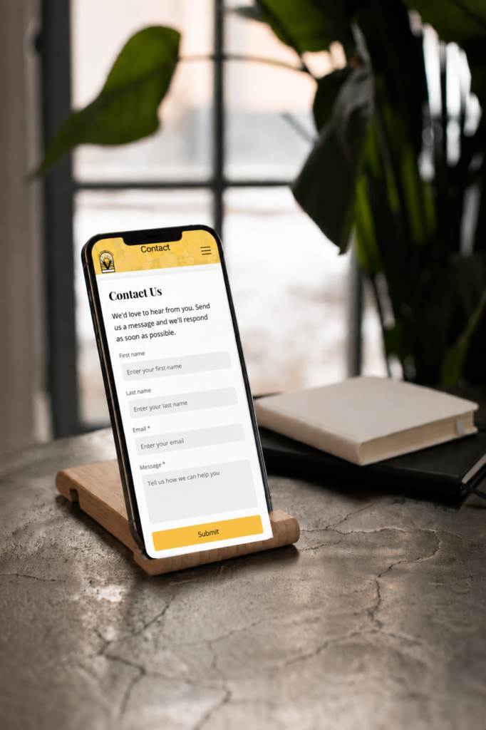 San Diego small business website design on mobile phone.